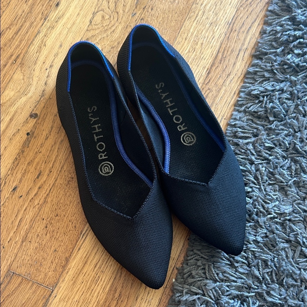 Rothy's Black Pointed Ballet Flats Size 8.5